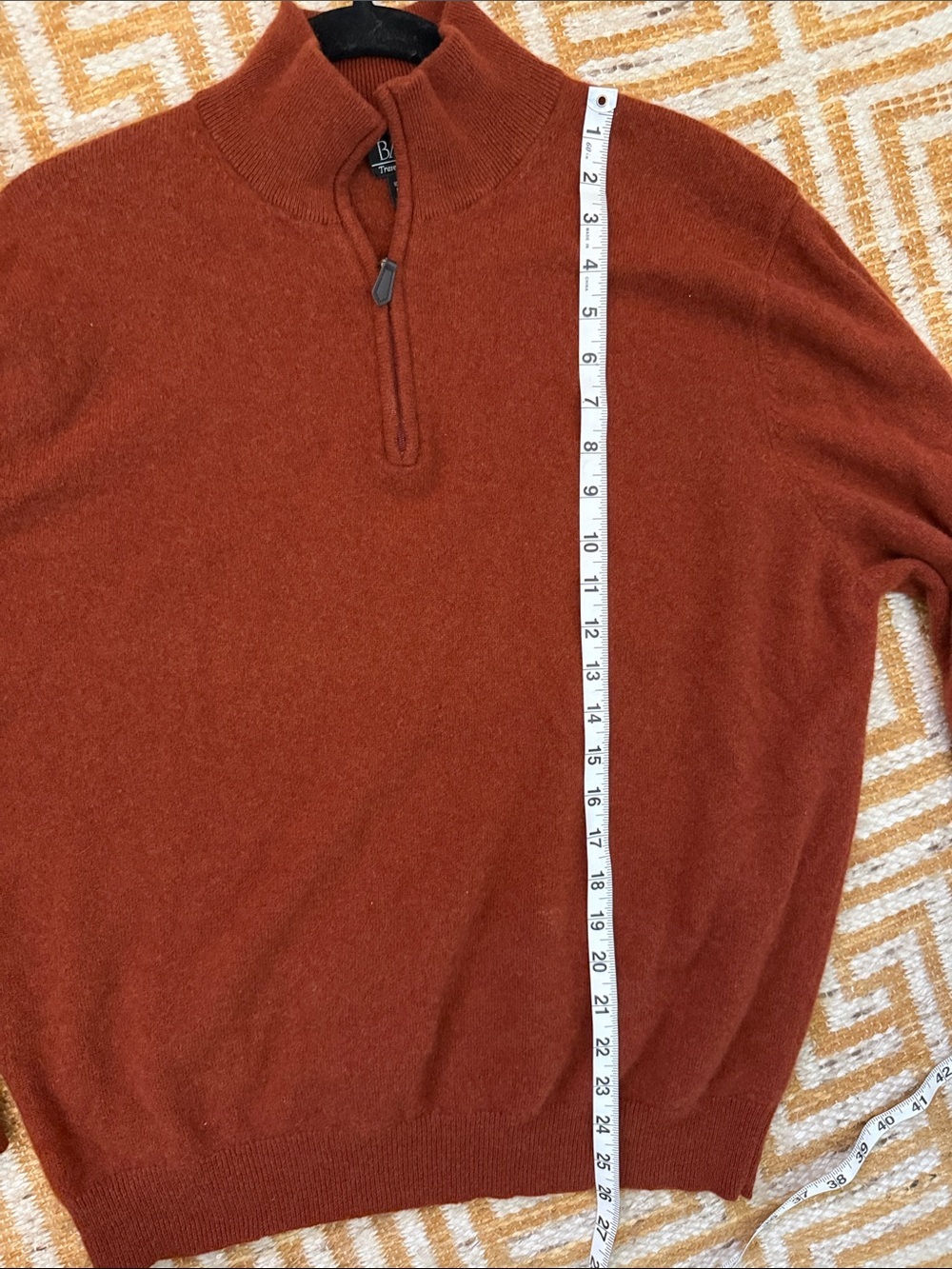 Jos A Bank Traveler’s Collection 100% Cashmere 1/4 Zip Pullover Sweater - Picture 7 of 8
